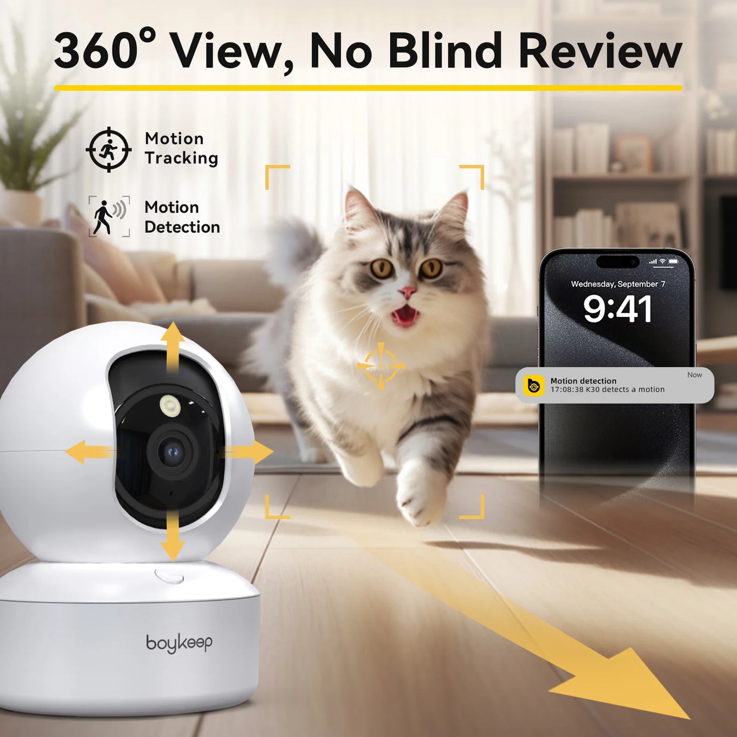Boykeep Pet Camera with Phone App, 5G/2.4GHz WiFi