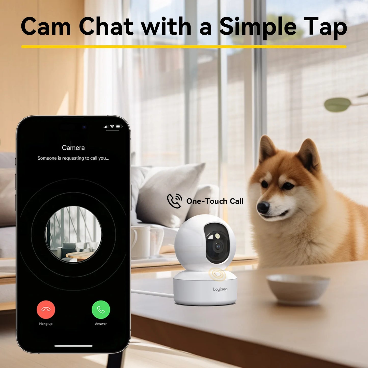 Boykeep Pet Camera with Phone App, 5G/2.4GHz WiFi