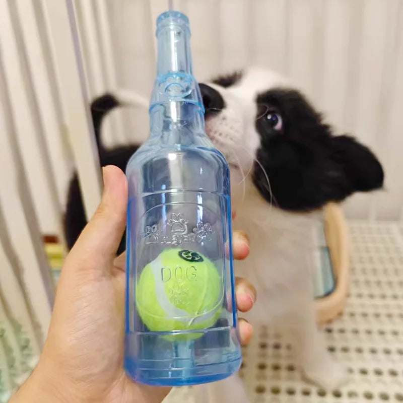 Beer Bottle with Tennis Ball Toy