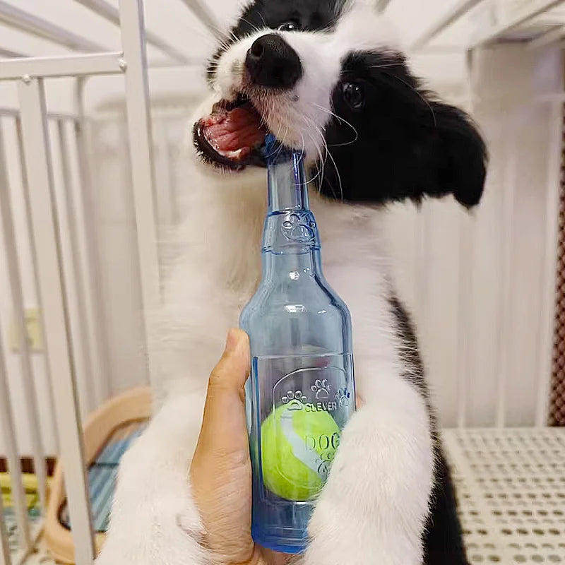 Beer Bottle with Tennis Ball Toy