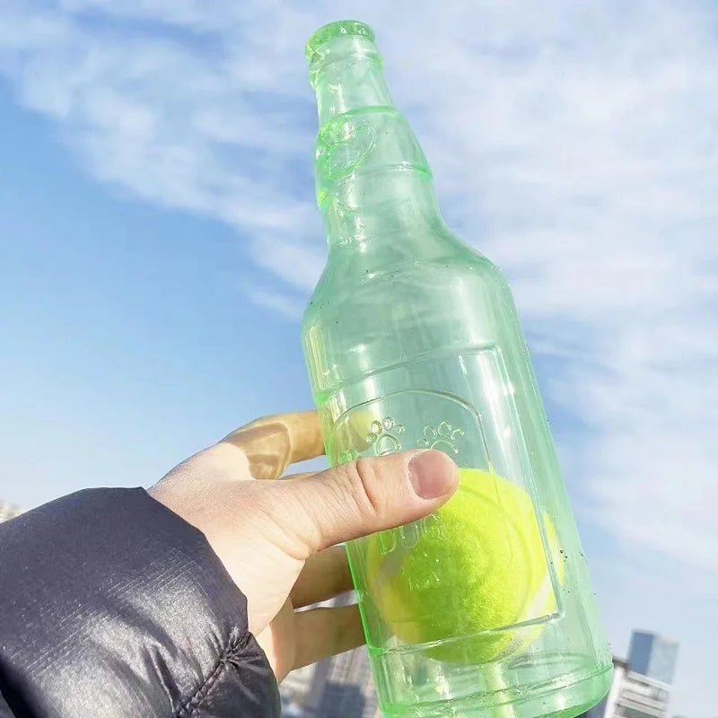 Beer Bottle with Tennis Ball Toy