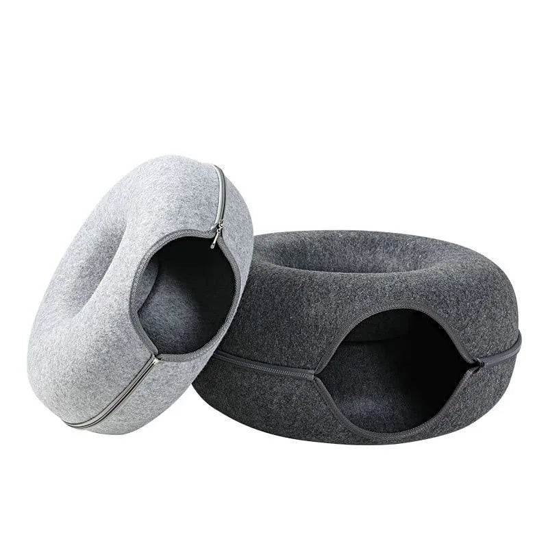 2-in-1 Felt Cat Tunnel & Bed