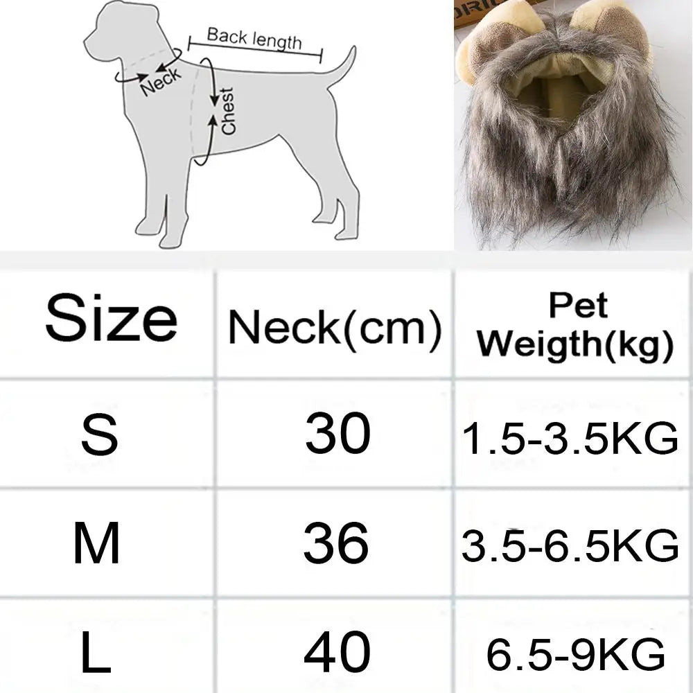 Lion Mane Pet Costume Hat