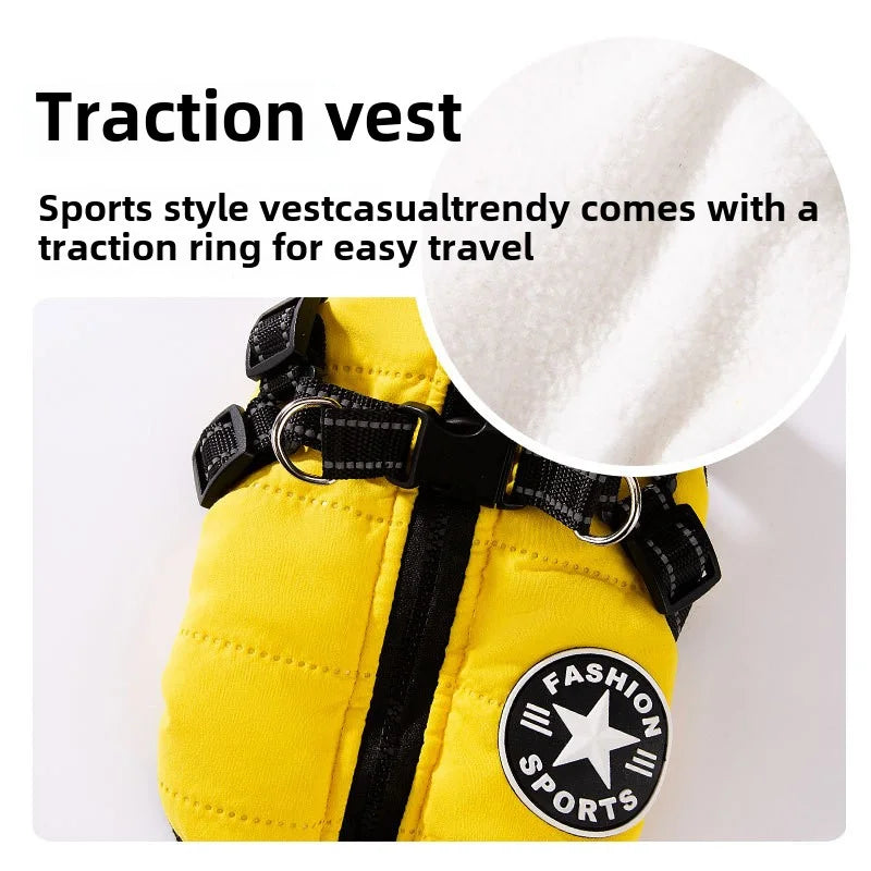 Waterproof Winter Dog Jacket with Built-in Harness