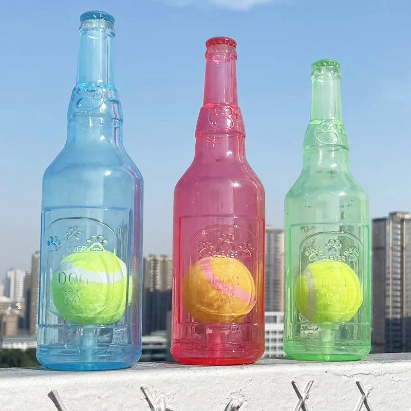 Beer Bottle with Tennis Ball Toy