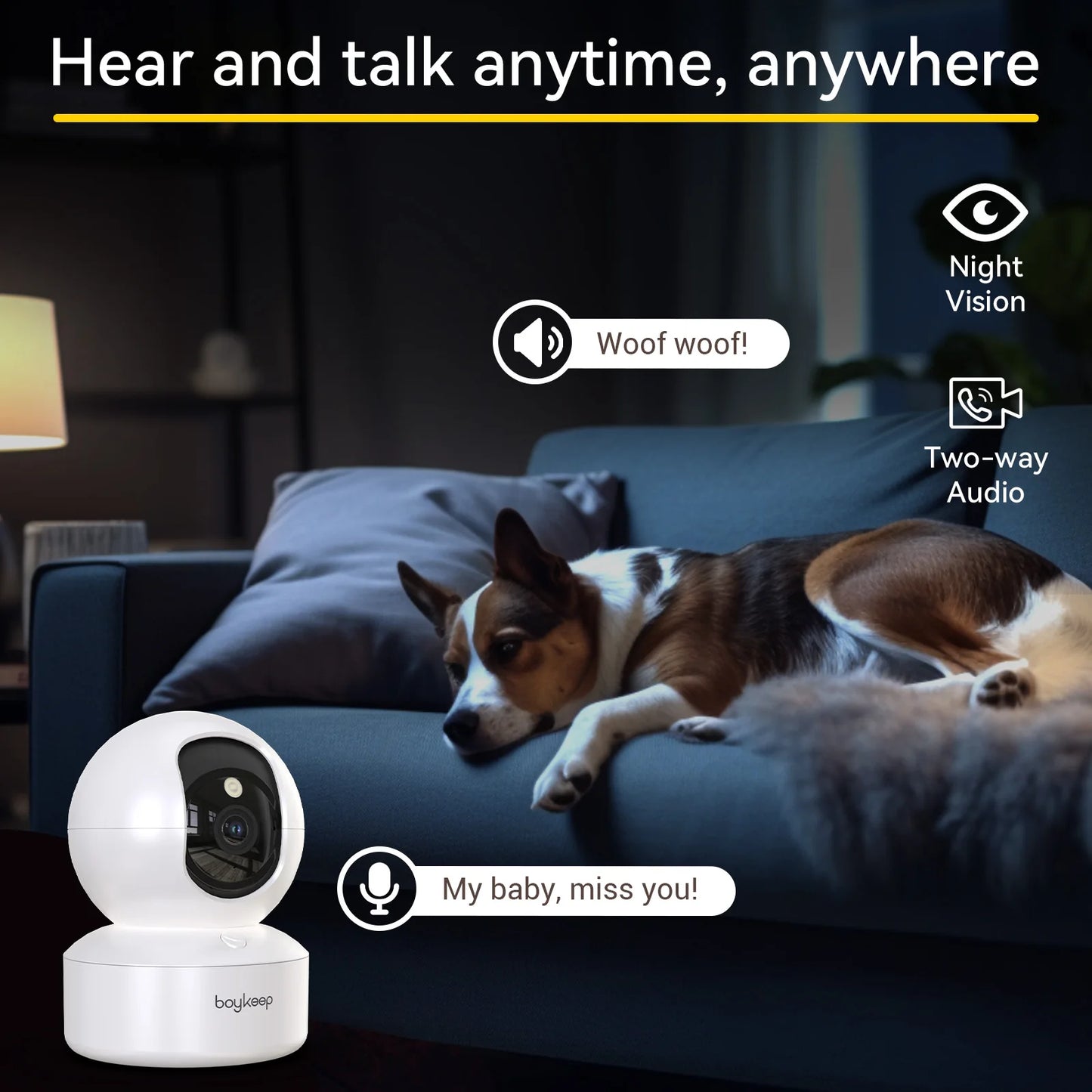 Boykeep Pet Camera with Phone App, 5G/2.4GHz WiFi