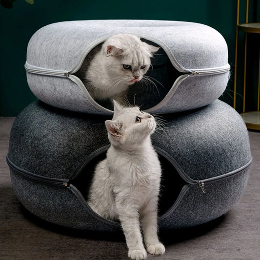 2-in-1 Felt Cat Tunnel & Bed