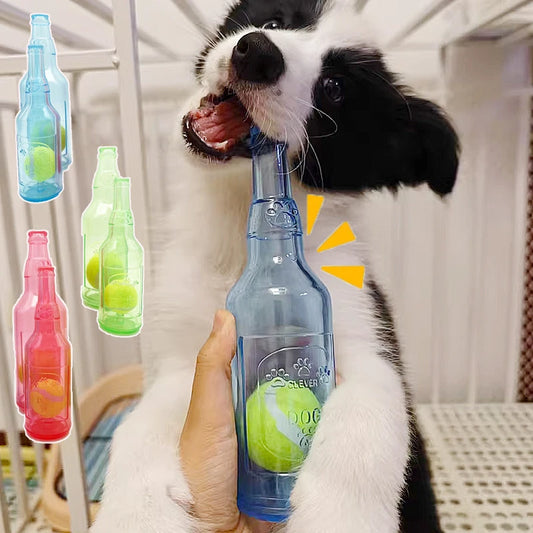 Beer Bottle with Tennis Ball Toy